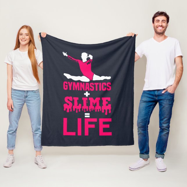 Gymnastics and Slime is Life Fleece Blanket (In Situ)