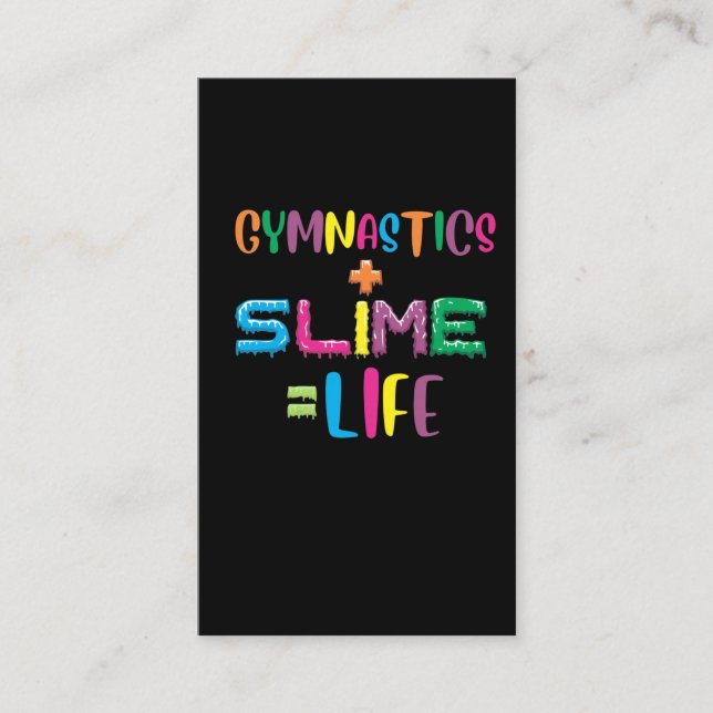 Gymnastics and Slime Loving Kid Gymnast Athlet Business Card (Front)