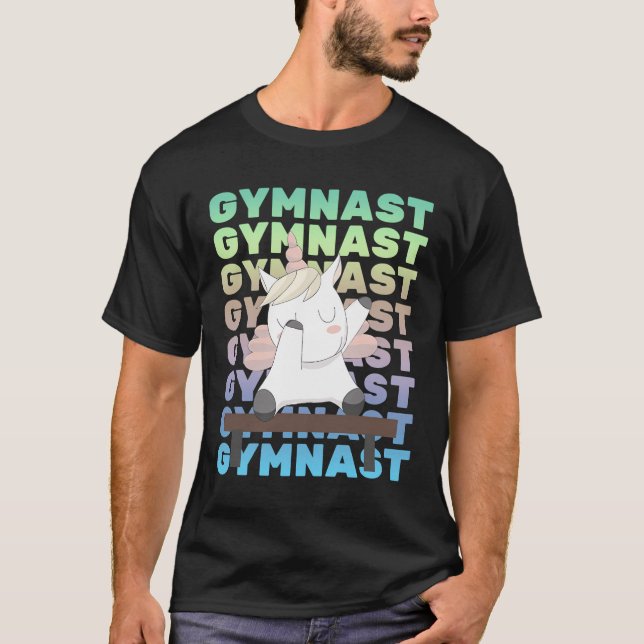 Gymnastics And Unicorn Gymnast Sports Series T-Shirt (Front)