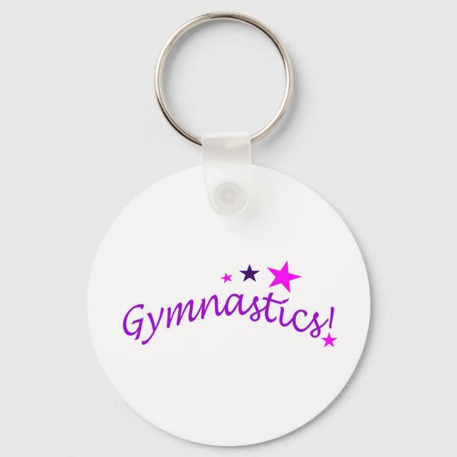 Gymnastics Arched with Stars Key Ring (Front)