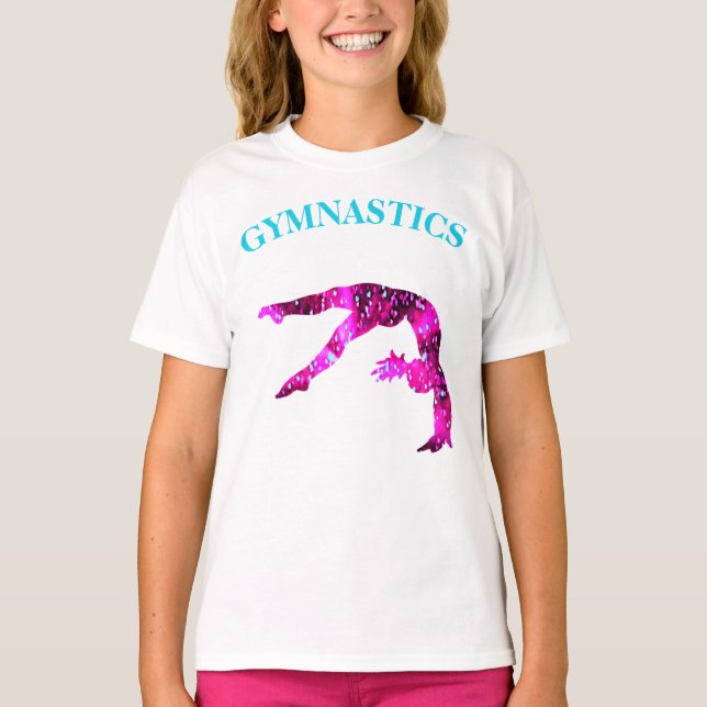 Gymnastics Back Handspring T-Shirt w/ Gymnast Name (Front)