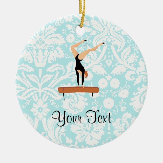 Gymnastics Balance Beam Ceramic Tree Decoration (Front)