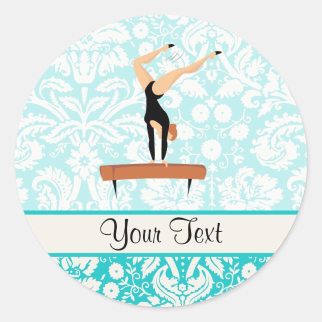 Gymnastics Balance Beam Classic Round Sticker (Front)