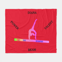 Gymnastics balance beam fleece blanket. Custom.