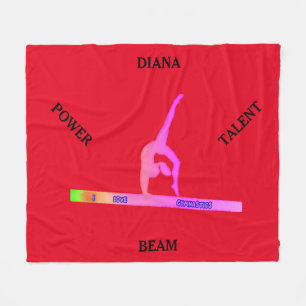 Gymnastics balance beam fleece blanket. Custom. Blanket