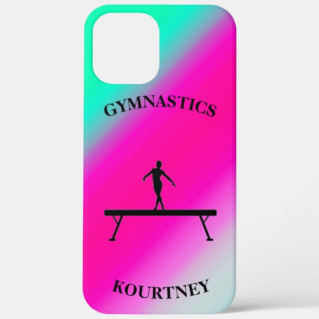 Gymnastics Balance Beam Mint and Fuchsia    Case-Mate iPhone Case (Back)