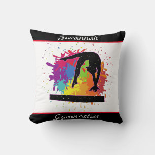 Gymnastics Balance Beam Paint Splatter Cushion