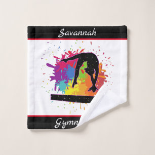 Gymnastics Balance Beam Paint Splatter Wash Cloth