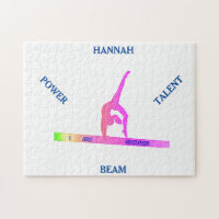 Gymnastics balance beam puzzle.  Personalised name
