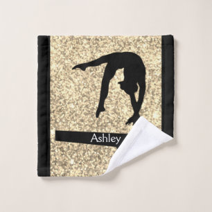 Gymnastics Balance Beam Sparkle Wash Cloth Towel