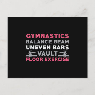 Gymnastics Balance Beam Uneven Bars Vault Gymnast Postcard