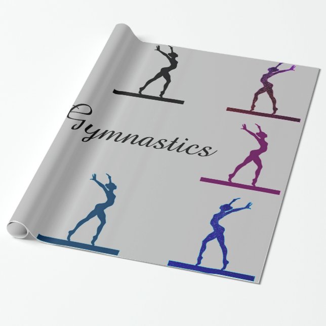Gymnastics Balance Beam Wrapping Paper (Unrolled)