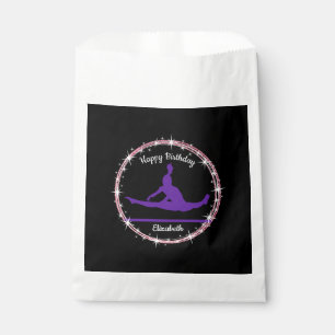 Gymnastics Bars Birthday in Purple and Black Favour Bags