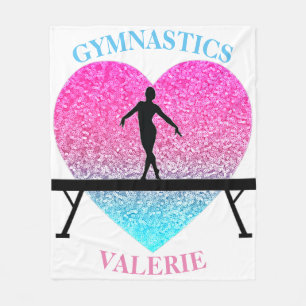 Gymnastics Beam Fleece Blanket w/ Name