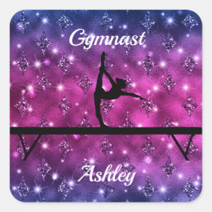 Gymnastics Beam Glam     Square Sticker