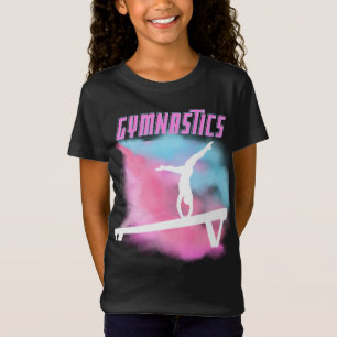 Gymnastics Beam Pink and Blue Colour Bomb T-Shirt