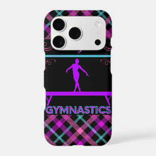 Gymnastics Beam Pink Purple Teal Tartan 
