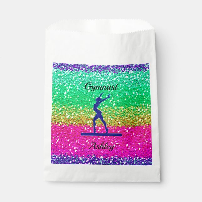 Gymnastics Beam Sparkle   Favour Bags (Front)