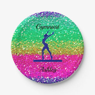 Gymnastics Beam Sparkle    Paper Plate