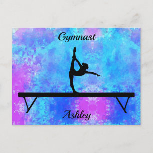 Gymnastics Beam Watercolor Postcard