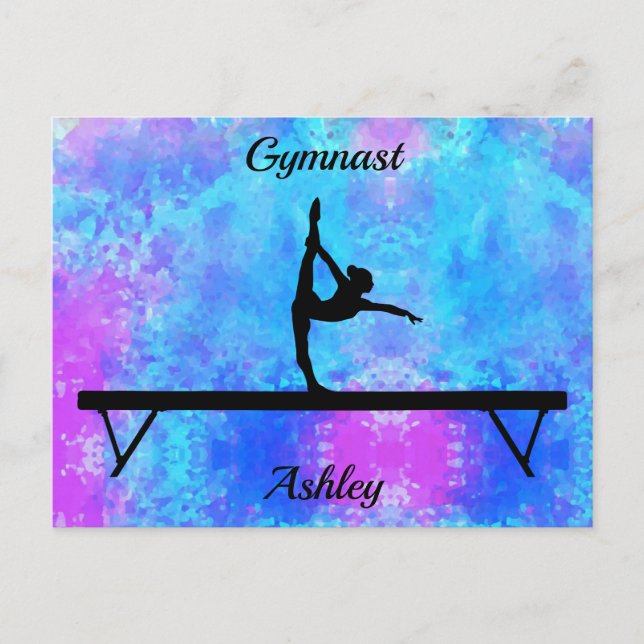 Gymnastics Beam Watercolor Postcard (Front)