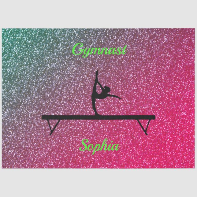 Gymnastics Beam Watermelon Sparkle Tissue Paper (Front)