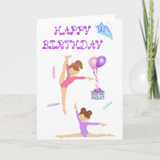 Gymnastics birthday card personalised