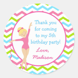 Gymnastics Birthday Favour Tags