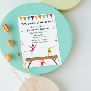 Gymnastics Birthday Invitation