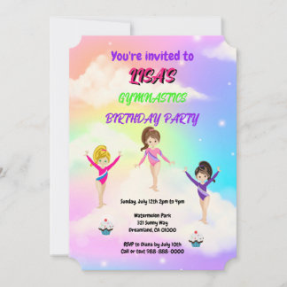 Gymnastics Birthday Invitation | Gymnastics Party