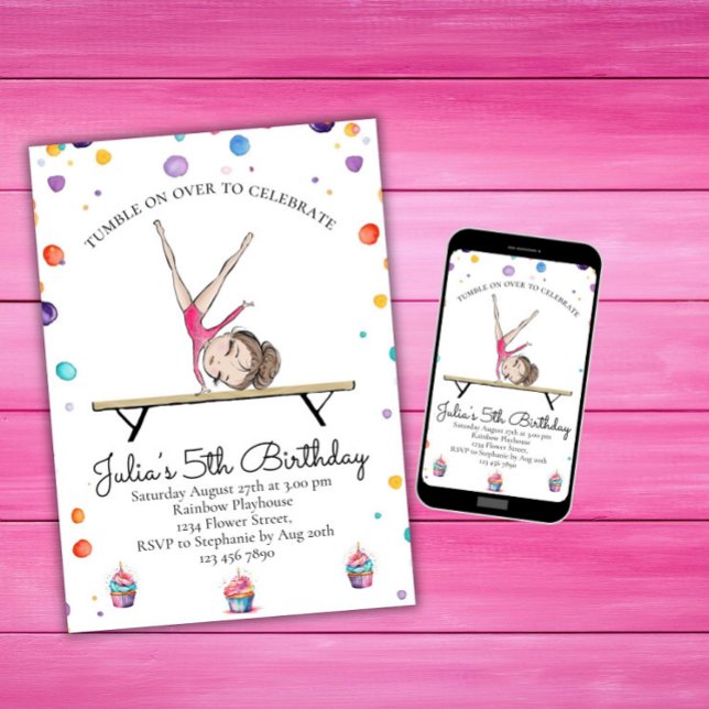 Gymnastics Birthday Invitation | Gymnastics Party  (Creator Uploaded)