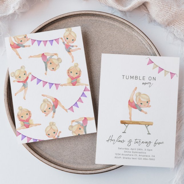 Gymnastics Birthday Invitation | Gymnastics Party (Creator Uploaded)