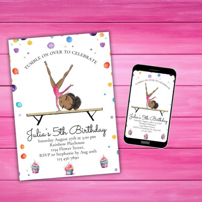 Gymnastics Birthday Invitation | Gymnastics Party  (Creator Uploaded)