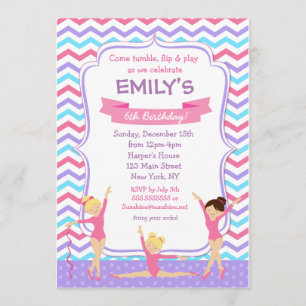 Gymnastics Birthday Invitations