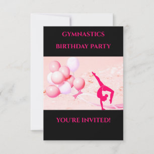 "GYMNASTICS" birthday invitations for girl's.