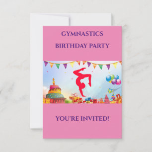"GYMNASTICS" birthday  invitations for girl's.