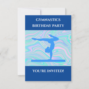 "GYMNASTICS" birthday invitations for girl's.