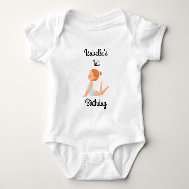 Gymnastics Birthday Party Bodysuit (Front)