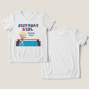 Gymnastics Birthday Party Cute Blonde Gymnast Tri-Blend Shirt