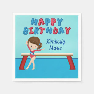 Gymnastics Birthday Party Cute Custom Kids Napkin