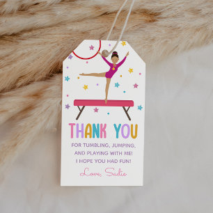 Gymnastics Birthday Party Cute Thank You Favour Gift Tags
