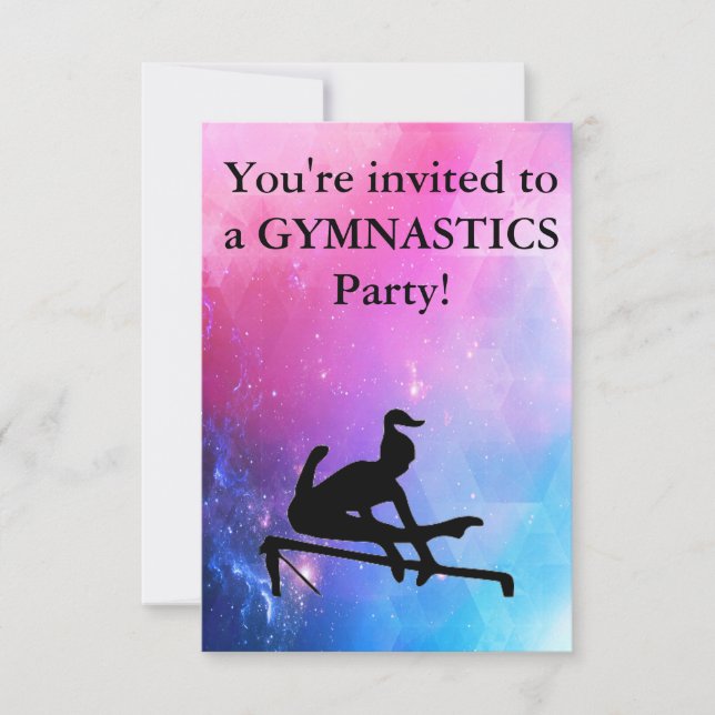 Gymnastics Birthday Party Invitation (Front)
