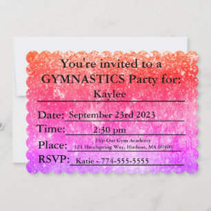 Gymnastics Birthday Party Invitation