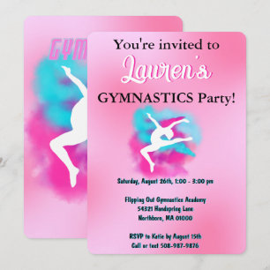 Gymnastics Birthday Party Invitation for Girl