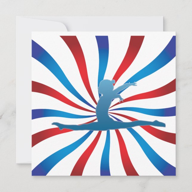 Gymnastics Birthday Party Invitations (Front)