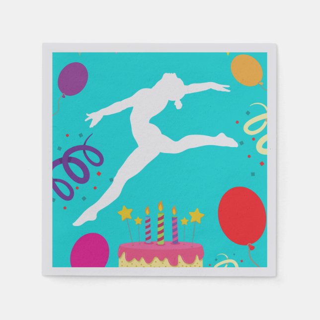 Gymnastics Birthday Party   Napkin (Front)