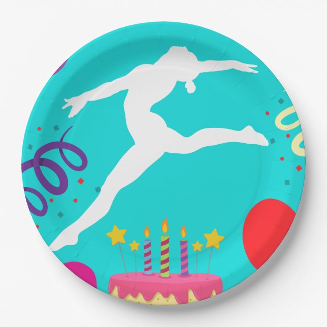 Gymnastics Birthday Party   Paper Plate (Front)