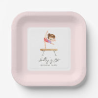 Gymnastics Birthday Party Plates