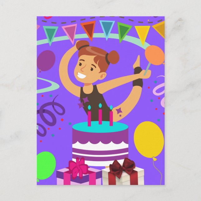 Gymnastics Birthday Party    Postcard (Front)
