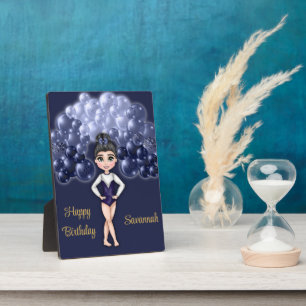 Gymnastics Birthday Party with Blue Balloon Arch Plaque
